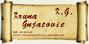 Kruna Gnjatović vizit kartica